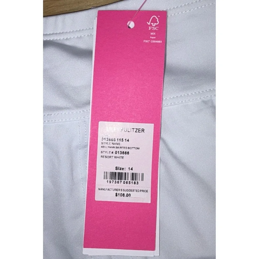 New Lilly Pulitzer Kellyann Skirted Swim Bottom Size‎ 14 Resort White Cruise